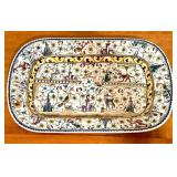 DR - 23" Hand-Painted Portuguese Ceramic Platter with Kazari Motif