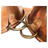 K - Set of 3 Vintage Copper Mixing Bowls with Hanging Rings