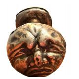 D - Antique Sterling Silver Baby Rattle with Face Design