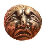 D - Antique Sterling Silver Baby Rattle with Face Design