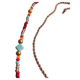 D - Sterling Chain and Southwest Style Beaded Necklace Set