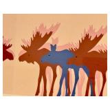 LL - Carol Pollock "Blue Moose" Professionally Framed Limited Edition Print