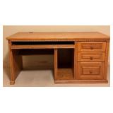 LLO - Oak Desk with 3 Drawers and Keyboard Tray