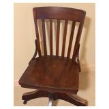 LLO - Vintage Wooden Office Swivel Chair with Casters
