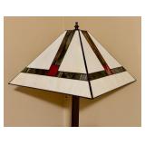 LL - Mission Style Floor Lamp with Stained Glass Shade