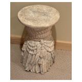 LL - Plaster Accent Table with Tassel Motif, 18 Inch Height