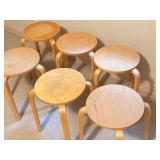 LLO - Set of 6 Bentwood Stacking Stools with Surface Wear