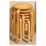 LLO - Set of 6 Bentwood Stacking Stools with Surface Wear