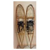 LLO - Pair of Vintage Safesport 56-Inch Wooden Snowshoes, Made in Canada
