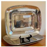 LLO - Set of 3 Large Solid Metal Serving Trays