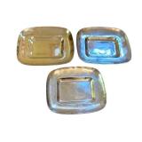 LLO - Set of 3 Large Solid Metal Serving Trays