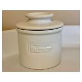 LL - Butter Bell Crock with Red Oval Stoneware Baker
