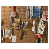 LL - Workshop Hand Tools and Hardware Collection with Pegboard Assortment
