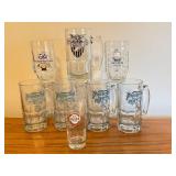 LLO - Collection of 8 Oktoberfest and German Beer Glass Mugs and Stein Assortment