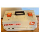LL - Adventurer Tackle Box with Vintage Lures, Fishing Line, and Tackle Assortment