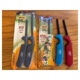 LLO - Lot of 4 BIC Multi-Purpose Lighters Assorted Colors and Designs