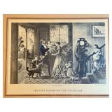 LL - Set of 2 Framed Currier & Ives Prints: The Four Seasons of Life - Middle Age & Childhood