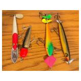 LLO - Collection of 5 Musky Fishing Lures Including Rapala, Cowgirl, and Others