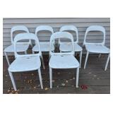 D - Set of 6 IKEA Urban Sturdy Plastic Chairs with Cushions