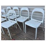 D - Set of 6 IKEA Urban Sturdy Plastic Chairs with Cushions