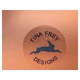 PTRY - Tina Frey Designs Pink Frosted Glass Serving Dish Set with Tray