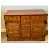 D - Vintage Ethan Allen Vintage Solid Maple and Birch Sideboard Cabinet