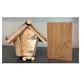G - Pair of Rustic Wooden Birdhouses