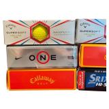 G - Mixed Lot Golf Balls Callaway Supersoft Nike One Srixon Hi-Spin Assorted Boxes