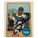 Tony Oliva Auto 1968 Topps #165 Vintage Miinesota Twins Baseball Card