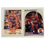 (2) Kevin Johnson Autos 1990 Fleer and Hoops Basketball Cards