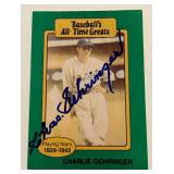 Charlie Gehringer Auto Baseball