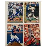 (4) Minnesota Twins Autos - Matt Lawton, otis Nixon, Pat Mears, Denny Hocking Baseball Cards