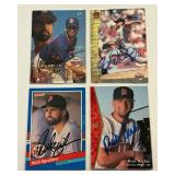 (4) Minnesota Twins Autos - (2) Rick Aguilera, Eddie Guardado, Rich Becker Baseball Cards