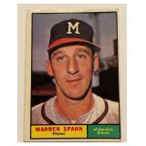 Warren Spahn Auto (on back) 1961 Topps #200 Vintage Baseball Card