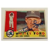 Whitey Ford Auto 1960 Topps #35 Vintage Signed Baseball Card