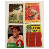 (4) Vintage Baseball Star Cards 1957-1969 Aparicio, Drysdale, Roberts, Newcombe