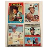 (4) Vintage Baseball Star Cards 1970-1978 Palmer, Blyleven, Morgan, McCovey, Santo, perez