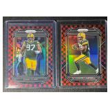 2-Card Packers Case Hit SSP Prizm Red Checkerboard Football Card Lot