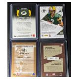 4-Card Packers Patch Football Card Lot (Face 2 Face has a crease)