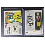 2-Card Packers Charles Woodson /25 & Romeo Doubs /50 Multi-Color Patch Football Card Lot