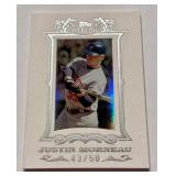 Justin Morneau /50 White Suede SP 2007 Topps Sterling #93 Numbered 43/50 Minnesota Twins Baseball Card