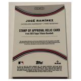 Jose Ramirez /199 Game Used Relic 2025 Topps Stamp of Approval #SOA-JRA Numbered 69/199 Baseball Card