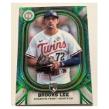 Brooks Lee RC /99 Emerald SP 2025 Topps Tribute Rookie Acclimation #89 Minnesota Twins Baseball Card