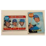 1969 Topps 2 Card Lot #570 Ron Santo / #4 RBI Leaders McCovey, Santo, Williams Vintage Baseball Cards