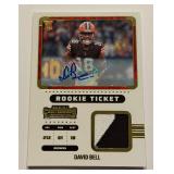 David Bell RPA 2022 Contenders Rookie Ticker #RTS-DBE Auto Relic Rookie Football Card