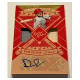 David Fletcher Auto Dual Relic /99 2019 Leather & Lumber #LLS-DF Numbered 67/99 Football Card