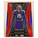 Dallas Turner RC Relic 2024 Seelct Prizm #DSM-DTR Rookie Minnesota Vikings Football Card