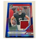 Drake London Relic Blue Prizm 2014 Donruss Optic #DTB-DLN Football Card