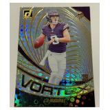JJ McCarthy RC Vortex Insert 2024 Donruss #VOR-JMC Rookie Minnesota Vikings Football Card
