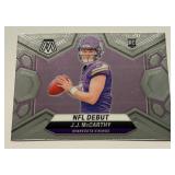 JJ McCarthy RC 2024 Mosaic NFL Debut #275 Rookie Minnesota Vikings Football Card